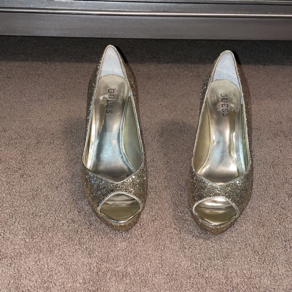 Gold Guess heels